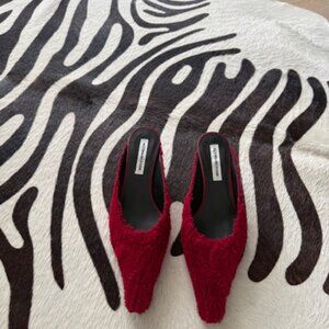 Victoria Beckham 45mm Sloan pointed-toe fringed mules